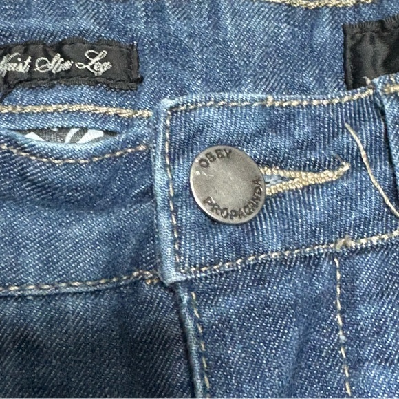 Obey Women's Straight Leg Blue Jeans - Picture 5 of 11